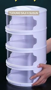 tudung saji 4 susun rak tudung saji 4 susun food storage tudung saji tingkat 4susun tempat penyimpan makan 4 susun tempat menyimpan lauk makan tingkat 4/abrina store85