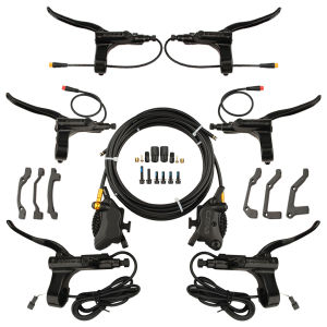 NFOX Mountain Bike 2P/3P/SM2A Power-Off Brake Lever Electric Scooter 4-Piston Hydraulic Left Mounted Disc Rotor Accessory Set