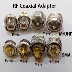 RF Coaxial Connector Adapter UHF to SMA Male Female Coax Adapter Kit for Radio Antenna