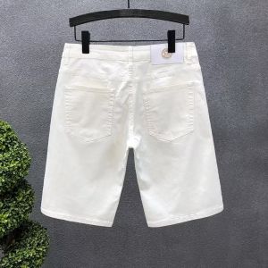 Trendy White Jeans Shorts Mens Summer Thin Slim Straight Five-Quarter Mid-Pants Fashionable Versatile Horse Pants
