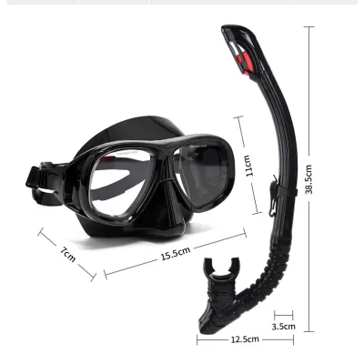 Dry Snorkel Diving Mask & Regulator Set for Myopic Swimmers