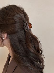 Elegant French Style Half Updo Hair Clip Womens Shark Clamp Stylish Hair Accessories for Back of Head High Tail Braid