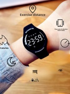 Sports Waterproof Shockproof LED Display Digital Watch for Junior And High School Students Boys Girls Children Smart Pedometer Electronic Wristwatch
