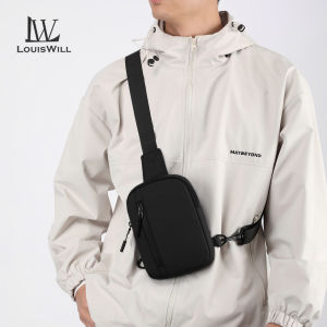LouisWill Sling Bag for Men Mens Chest Bag for Men Crossbody Bag for Men Mini Sports Bag Wear-Resistant Shoulder Bag for Men Waterproof Oxford Cloth Bag Small Chest Bag Fashion Sling Phone Bag