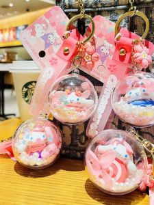 Adorable Sanrio Cherry Blossom Diary Series Keychain Bag Charm Girls Heart Cute Hanging Decoration Silicone Cartoon Themed