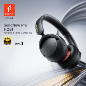 Original 1MORE HQ51 Sonoflow ( Pro )Wireless Bluetooth Headphones LDAC Hi-Res ANC Ws LDAC 70H Battery Connect 2 Devices 5 Mic