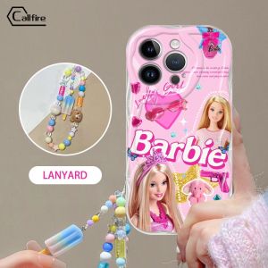 Callfire Ốp công chúa Barbie dễ thương Tương thích cho iPhone 7 Plus 8 Plus 6 6S Plus SE 2020 vỏ vỏ điện thoại cá tính sáng tạo với vòng đeo tay kẹo