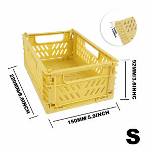 Multi-purpose Portable Plastic Foldable Storage Crate Folding Box Basket Stackable for Organization S/M/L