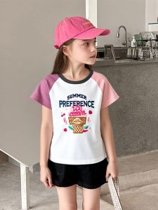 27home Childrens Cotton T-shirt Baby Clothes Summer New Arrival Short Sleeve Print Cartoon Breathable Comfortable Kids Tops