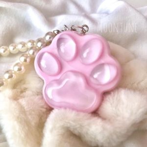 [PRE ORDER] ♡ 𝕄𝕥💓Pretty Pink💓Resin Cat Paw Aesthetic Minimalist Pink Resin Shaker Keychain 猫爪滴胶
