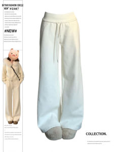 Quần Nỉ Thể Thao Cỡ Lớn Cho Nữ Mùa Thu 2024 Quần Dài Ống Rộng Ống Đứng Thường Ngày Thoải Mái Quần Dài Thường Ngày