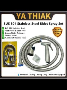 FLEXCO Bidet Spray Set SUS304 / Chrome / White – Strong Pressure Leak-Proof Easy Install