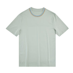 Italian Luxury High-End Liquid Ammonia SUPIMA Cotton Comfortable Breathable Summer Rainbow round Neck Short Sleeve T-Shirt