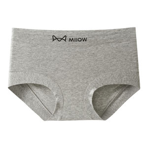 miiow | Womens Pure Cotton Antibacterial Briefs Breathable Comfortable Mid Waist Flat Angle Underwear Four Corner Shorts
