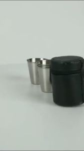 WARS Gelas Minum Portable Outdoor Stainless Isi 4 Pcs Dengan Tas Kecil