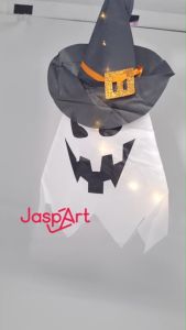 GANTUNGAN TOPI HANTU DEKORASI HALLOWEEN GHOST HAT DECORATION LAMPU HANTU HALLOWEEN LED