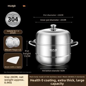 HUAJIDA | Large Capacity Multipurpose Steamer Home Use