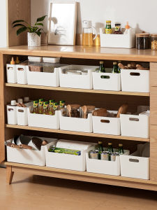 Plastic Kitchen Cabinet Spice Storage Box Utensil Organizer Drawer Style Snack Miscellaneous Goods Storage Box Rectangular Shape