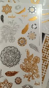 [SteadyINK] Metallic Henna Tattoo Sticker Waterproof - Premium Gold & Silver Designs - Henna Sticker - Perfect for Weddings Festivals Parties