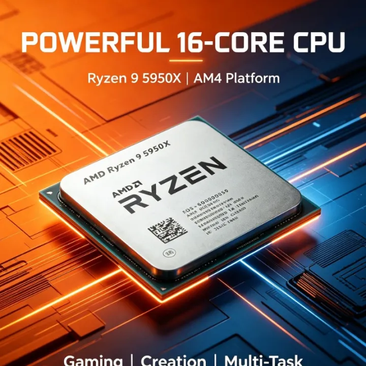 AMD | Ryzen 9 5950X Processor Socket AM4 16‑Core 32‑Thread Without Cooler For B450 B550 X570 Desktop Mainboard