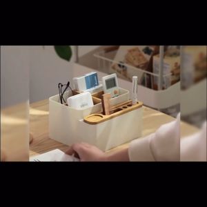 Multi-compartment desktop organizer storage case box desk organizer storage organizer box office supplies tissue holder with phone holder cosmetic organizer rack make up organizer napkin holder for table organizer desk office organizer desk storage