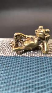 Crafts Tea Pet Decor Retro Brass Mini Frog Miniatures Figurines Vintage Animal Figurine Toad Desktop Ornaments Home Decoration