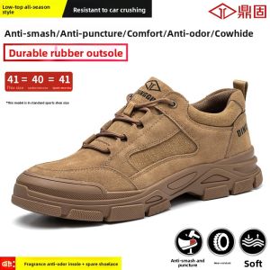 DINGGU | Mens Welder Winter Fleece Lined Steel Toe Puncture Resistant High Top Safety Boots