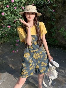 YINLUOYA | Inloray College Style Denim Overalls Set Women Summer 2025 New Small Size Two-Piece Korean Skirt Short Sleeve Round Neck