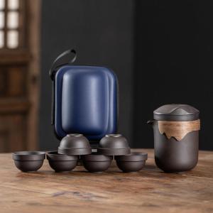 High-End Portable Travel Tea Set Purple Sand Glass Public Reasonable Cup One Pot Six Cups Tea Water Separation Cup Complete Set