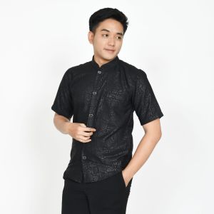 Zafaar - kemeja SULTAN lengan pendek - Atasan KEMEJA Baju Koko pria lengan pendek terbaru elegan minimalis kekinian cowo Kemko Mandarin mewah minimalis terbaru.
