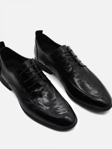 Business Fashion British Style Pointed Toe Soft Sole Genuine Leather Shoes for Men