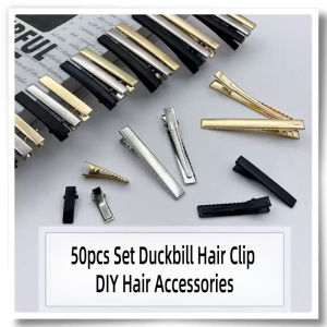 50pcs Set Duckbill Hair Clip DIY Hair Accessories Duckbill Clip Single Prong Alligator Clips Size 344.55.5 6.5 & 7.5cm