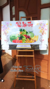 Khung tranh treo phòng thờ bàn thờ tủ thờ gia tiên Tranh treo tường phòng thờ phúc lộc thọ tráng gương TQC14