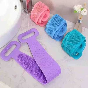 Skin Clean Brushes Extended Body Bath Brush Sponge Silicone Brushe Bath Towels Scrubber Rubbing Back Peeling Massage Shower Belt