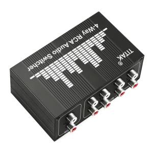 4 Way Stereo Audio Selector Lossless Plug and Play for Gaming and Studio Recording Audio Switch Splitter Pro Audio Accessories