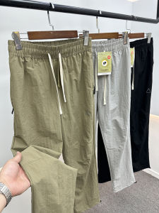 Lightweight Waterproof Mens Casual Pants Summer Sport Straight Leg Soft Shell Fashionable Urban Style mid Waist Elastic