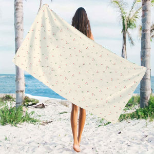 BILIBILI | cream cherry ditsy Quick Drying Microfiber Beach Towel Lightweight for Swimming Camping Yoga - Bath Towel