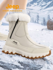 Jeep Northeast Cotton Sneakers for Men Winter Fleece Lined Thick Warm Snow Boots Outdoor Waterproof and Antislope for Youths and Middle-aged