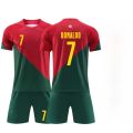 Home Away Football Kit Set for Boys Children Number 7 Cristiano Ronaldo Jersey Shorts And Pants Customizable Team Uniform. 