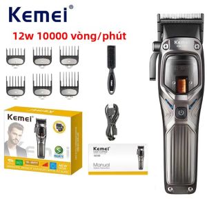 Máy Cắt Tỉa Tóc Không Dây Chuyên Nghiệp Kemei 1726 Với Lưỡi DLC Động Cơ Từ Tính 10000 Vòng/phút Dành Cho Nam Giới - Máy Cắt Tóc 12W Đa Chức Năng