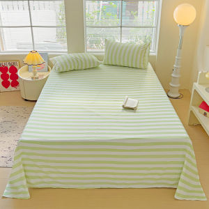 Dansunreve Stripe Flat Sheet Single/Double/Queen/King/Super King Size Bed Sheet High Quality Washed Cotton Bedsheet Bed Linen
