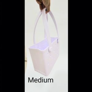 (Ready Stock)Beach Bag Decoration Bogg Accessories DIY Handmade Cartoon Labubu Waterproof PVC Rubber Bag Women