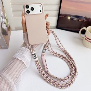 Lanyard Case For iPhone 18 Pro Max 17 14 12 11 13 15 16 Plus Air Shockproof Candy Crossbody Neck Cord Strap Soft Silicone Cover
