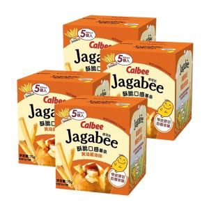 Six Boxes Calbee Jagabee Snacks Light Salt Flavored Puffed Food Leisure Small Snacks Chinese Manufactured Potato Chips