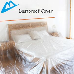 Disposable Furniture Dust Cover Dust Cloth Dust Film with Tape Plastic Dust Cover Household Bed Sofa Dust Cover Desk Shield