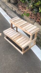 2 ชั้น วางต้น ไม้ วางสินค้า วางโมเดล ชั้นไม้วางต้น ชั้นวางของ เฟอร์นิเจอร์มือ บ้าน