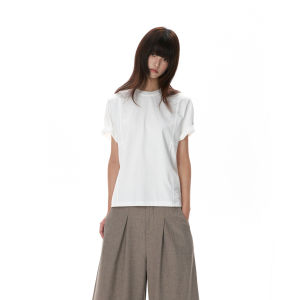 VATTY | Retro Minimalist T-shirt Sophisticated 3D-cutting Straight Shoulder Loose Fit