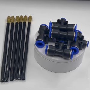 6PCS/SET Flexible Spray Nozzle 8mm Water Hose T-Slip-Lock Connector Garden Humidification Sprayer