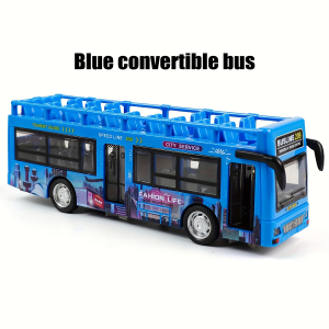 Childrens Simulated Bus Model Door-opening with Light and Sound Effect Inertial Vehicle Sightseeing Bus Children Xmas Toy