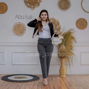 GROSIR Celana formal kerja wanita pinggang karet atau celana kerja kantor wanita model terbaru size S M L XL XXL 3XL 4XL 5XL